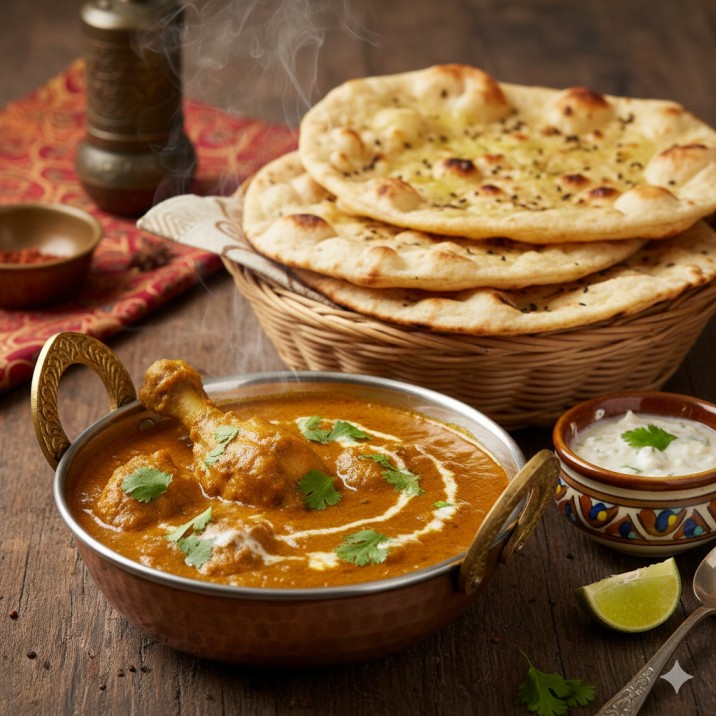Chicken Curry and Tandoori Roti